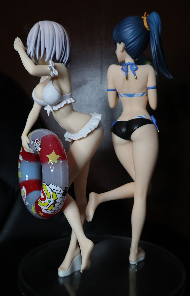 akane shinjou rikka takarada aquamarine swimsuit figure back