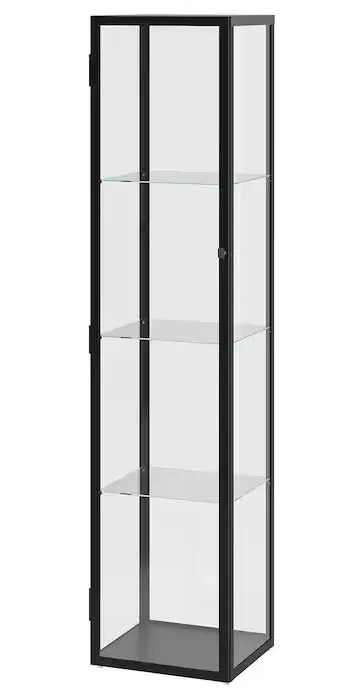 BLÅLIDEN / STRIMSÄV
Glass-door cabinet with lighting from Ikea